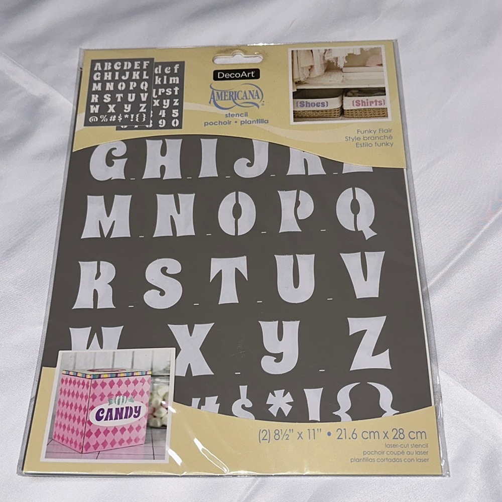 🐼 3/$25 alphabet stencils in funky flair style